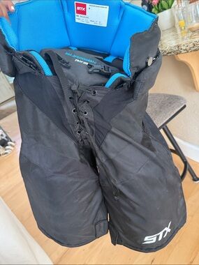 STX Men's Black Lacrosse Girdle Pants with Blue Lining